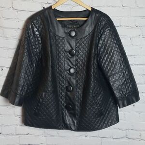 Vintage Jerry Lewis Black Leather Coat